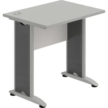 Psací stůl CE 800 – Stůl pracovní rovný 80 cm, hl. 60 cm - Šedá , Bílá , Šedý kov