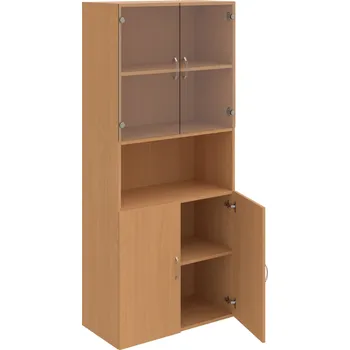 Policová skříň D 5 80 07 – Skříň policová dvéřová 185 × 80 cm - Buk , Buk , USN – Hobis