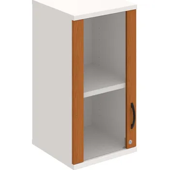 Policová skříň SZ 2 40 02 L H – Skříň policová dvéřová 76,8 × 40 cm - Třešeň , Bílá , UCO – černá