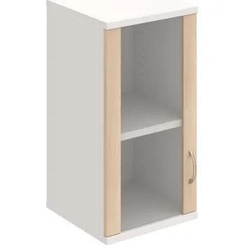 Policová skříň S 2 40 02 L H – Skříň policová dvéřová 76,8 × 40 cm - Akát , Bílá , USN – Hobis