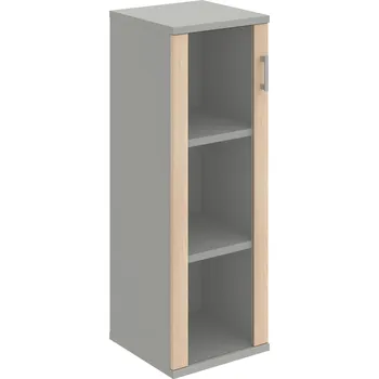 Policová skříň S 3 40 02 L – Skříň policová dvéřová 115,2 × 40 cm - Akát , Šedá , USH – hranatá