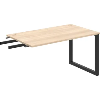 Psací stůl US O 1400 RU – Stůl pracovní délky 140 cm, k řetězení - Akát , Černý kov