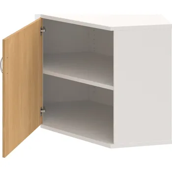 Policová skříň SRV 2 01 L – Skříň vnitřní roh levá 76,8 cm - Dub , Bílá , USN – Hobis