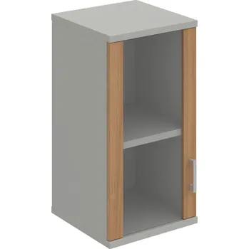 Policová skříň S 2 40 02 L H – Skříň policová dvéřová 76,8 × 40 cm - Višeň , Šedá , USH – hranatá