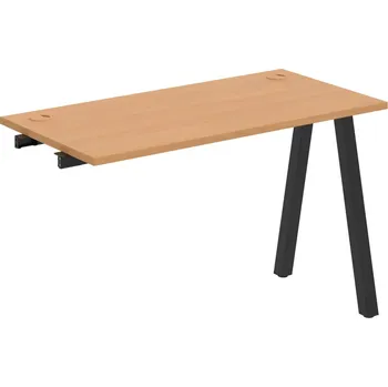 Psací stůl UE A 1200 R – Stůl pracovní délky 120 cm, hl. 60 cm, k řetězení - Buk , Černý kov