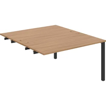 Psací stůl USD 1400 R – Stůl pracovní 140 × 160 cm, k řetězení - Višeň , Černý kov