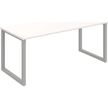 Psací stůl UJ O 1800 – Stůl jednací rovný délky 180 cm - Bílá , Šedý kov