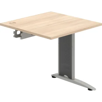 Psací stůl FS 800 R – Stůl pracovní řetězící rovný 80 cm - Akát , Šedý kov