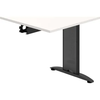 Psací stůl FJ 800 R – Stůl jednací řetězící rovný 80 cm - Bílá , Černý kov