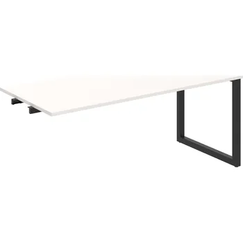 Psací stůl UJ O 1800 R – Stůl jednací rovný délky 180 cm, k řetězení - Bílá , Černý kov