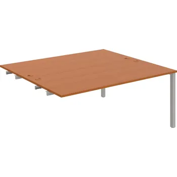 Psací stůl USD 1800 R – Stůl pracovní 180 × 160 cm, k řetězení - Třešeň , Šedý kov