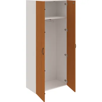 Policová skříň DZ 5 80 01 – Skříň šatní dvéřová 185 × 80 cm - Třešeň , Bílá , UCO – černá