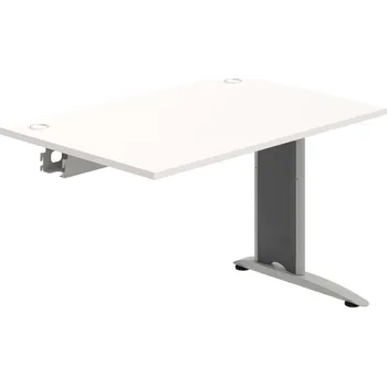 Psací stůl FS 1200 R – Stůl pracovní řetězící rovný 120 cm - Bílá , Šedý kov