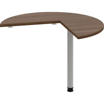 Psací stůl GP 21 P – Stůl jednací pravý ø 100 cm - Ořech , Šedý kov