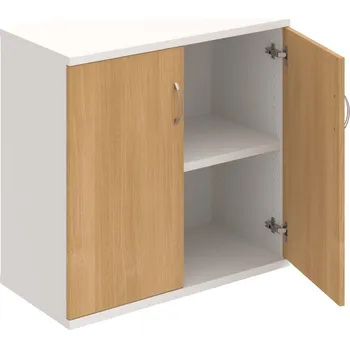 Policová skříň S 2 80 01 – Skříň policová dvéřová 76,8 × 80 cm - Dub , Bílá , USN – Hobis