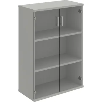 Policová skříň S 3 80 08 – Skříň policová dvéřová 115,2 × 80 cm - Čiré , Šedá , USH – hranatá