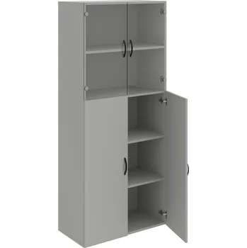 Policová skříň D 5 80 08 – Skříň policová dvéřová 185 × 80 cm - Šedá , Šedá , UCO – černá