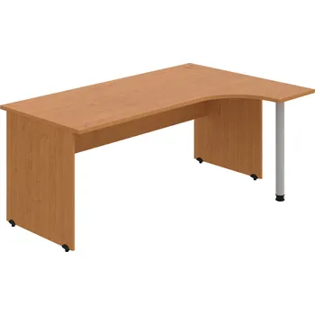 Psací stůl GE 1800 L – Stůl ergo levý 180 × 120 cm - Olše , Olše , Šedý kov