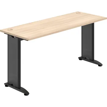 Psací stůl FE 1600 – Stůl pracovní rovný 160 cm, hl. 60 cm - Akát , Černý kov