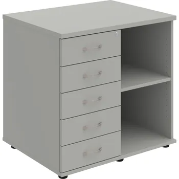 SPKZ 3 80 60 L P – Skříňka ke stolu, levá, s centrálním zamykáním - Šedá , Šedá , USN – Hobis