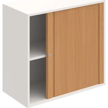 Policová skříň DZ 2 80 03 P – Skříň polic rolet pravá 74 × 80 cm - Bílá , Buk