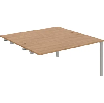 Psací stůl USD 1600 R – Stůl pracovní 160 × 160 cm, k řetězení - Višeň , Šedý kov