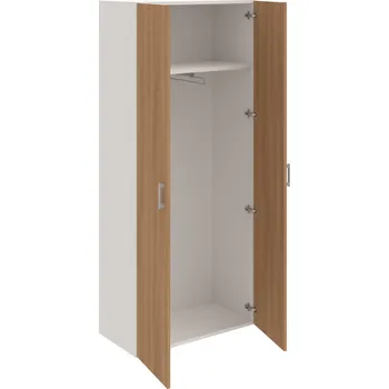 Policová skříň D 5 80 01 – Skříň šatní dvéřová 185 × 80 cm - Višeň , Bílá , USH – hranatá