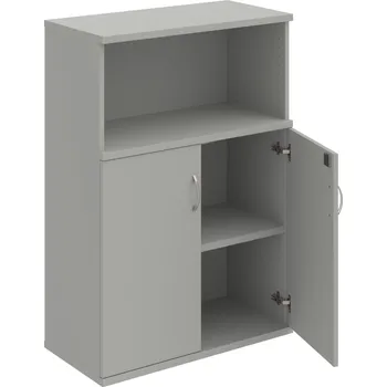 Policová skříň SZ 3 80 02 – Skříň policová dvéřová 115,2 × 80 cm - Šedá , Šedá , USN – Hobis