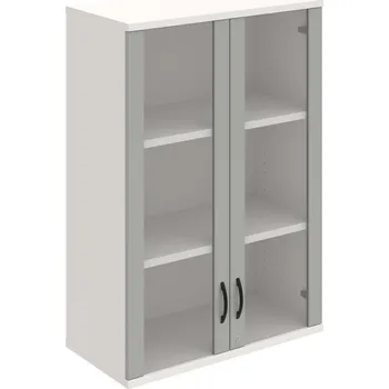 Policová skříň SZ 3 80 04 H – Skříň policová dvéřová 115,2 × 80 cm - Šedá , Bílá , UCO – černá