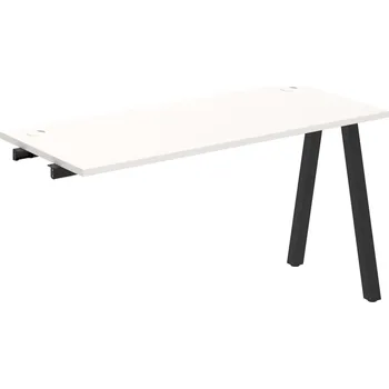 Psací stůl UE A 1400 R – Stůl pracovní délky 140 cm, hl 60 cm, k řetězení - Bílá , Černý kov