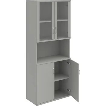 Policová skříň S 5 80 07 – Skříň policová dvéřová 192 × 80 cm - Šedá , Šedá , USN – Hobis