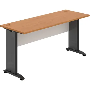 Psací stůl CE 1600 – Stůl pracovní rovný 160 cm, hl. 60 cm - Olše , Bílá , Černý kov