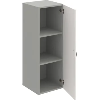 Policová skříň D 3 40 01 – Skříň policová dvéřová 111 × 40 cm - Bílá , Šedá , UCO – černá