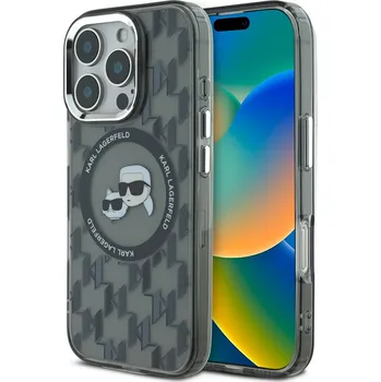 Pouzdro na mobilní telefon Karl Lagerfeld IML Monogram K&CH Heads MagSafe Zadní Kryt pro iPhone 16 Pro Max Black 57983122687