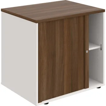 SPRZ 80 60 L N – Skříňka ke stolu, roletová, levá, š. 80 cm, léta napříč - Ořech , Bílá , Ořech