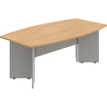 Jednací stůl GJ 200 – Stůl jednací sud 200 cm - Dub , Šedá