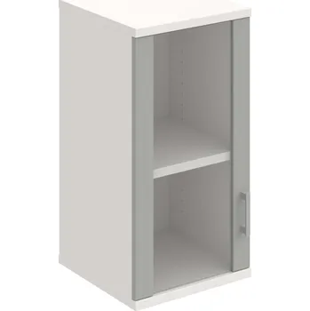 Policová skříň S 2 40 02 L H – Skříň policová dvéřová 76,8 × 40 cm - Šedá , Bílá , USH – hranatá