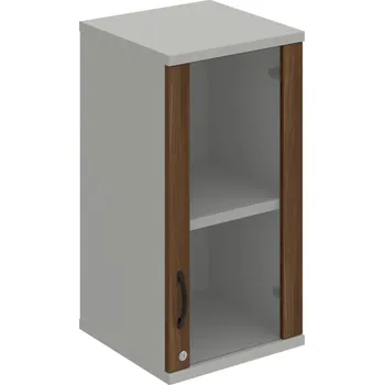 Policová skříň SZ 2 40 02 P H – Skříň policová dvéřová 76,8 × 40 cm - Ořech , Šedá , UCO – černá