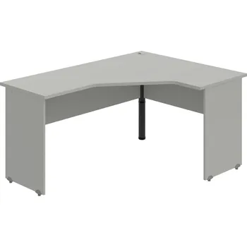 Psací stůl GEV 60 L – Stůl ergo levý 160 × 120 cm - Šedá , Šedá , Černý kov