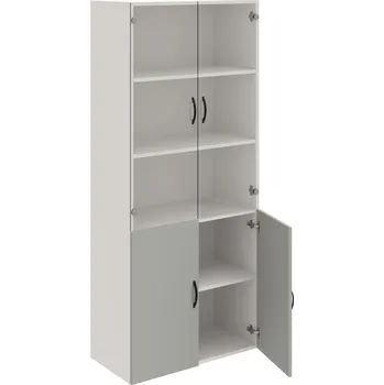 Policová skříň D 5 80 09 – Skříň policová dvéřová 185 × 80 cm - Šedá , Bílá , UCO – černá