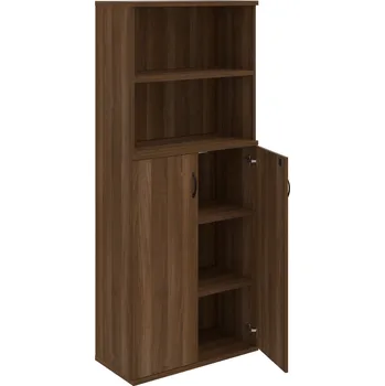 SZ 5 80 04 – Skříň policová dvéřová 192 × 80 cm - Ořech , Ořech , UCO – černá