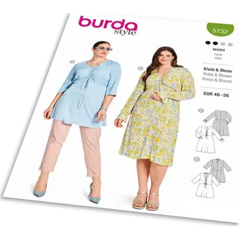 Střih Burda 5732 - Šaty se stahováním, tunika