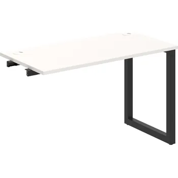 Psací stůl UE O 1200 R – Stůl pracovní délky 120 cm, hl. 60 cm, k řetězení - Bílá , Černý kov