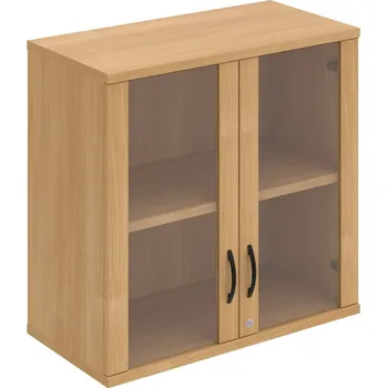 Policová skříň SZ 2 80 02 H – Skříň policová dvéřová 76,8 × 80 cm - Dub , Dub , UCO – černá