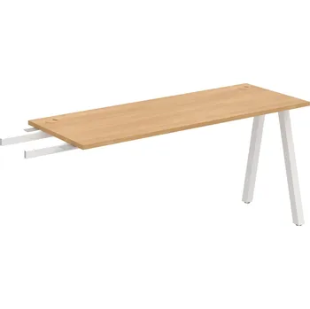 Psací stůl UE A 1600 RU – Stůl pracovní délky 160 cm, hl. 60 cm, k řetězení - Dub , Bílý kov