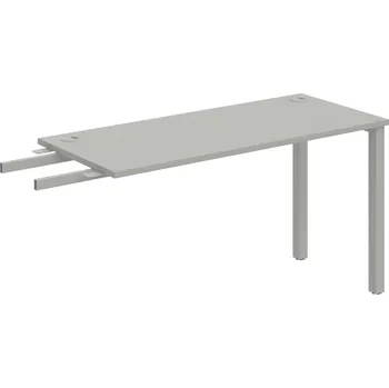 Psací stůl UE 1400 RU – Stůl pracovní délky 140 cm, hloubka 60 cm, k řetězení - Šedá , Šedý kov