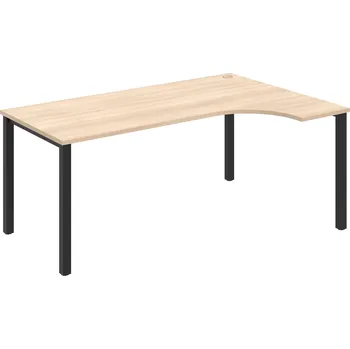 Psací stůl UE 1800 L – Stůl ergo levý 180 × 120 cm - Akát , Černý kov