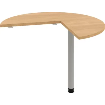 Jednací stůl FP 21 P – Stůl jednací pravý ø 100 cm - Dub , Šedý kov