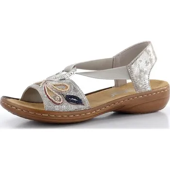 Dámské sandále Rieker metalické sandály s gumičkou Rose-Metallic 608B4-90 - 37 | P691881