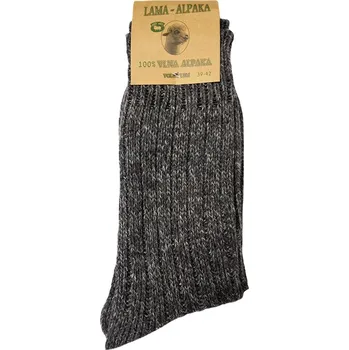 Oblečení a móda Ponožky Iris z vlny lama alpaka šedá - Volný lem, Velikost EU 39 - 42